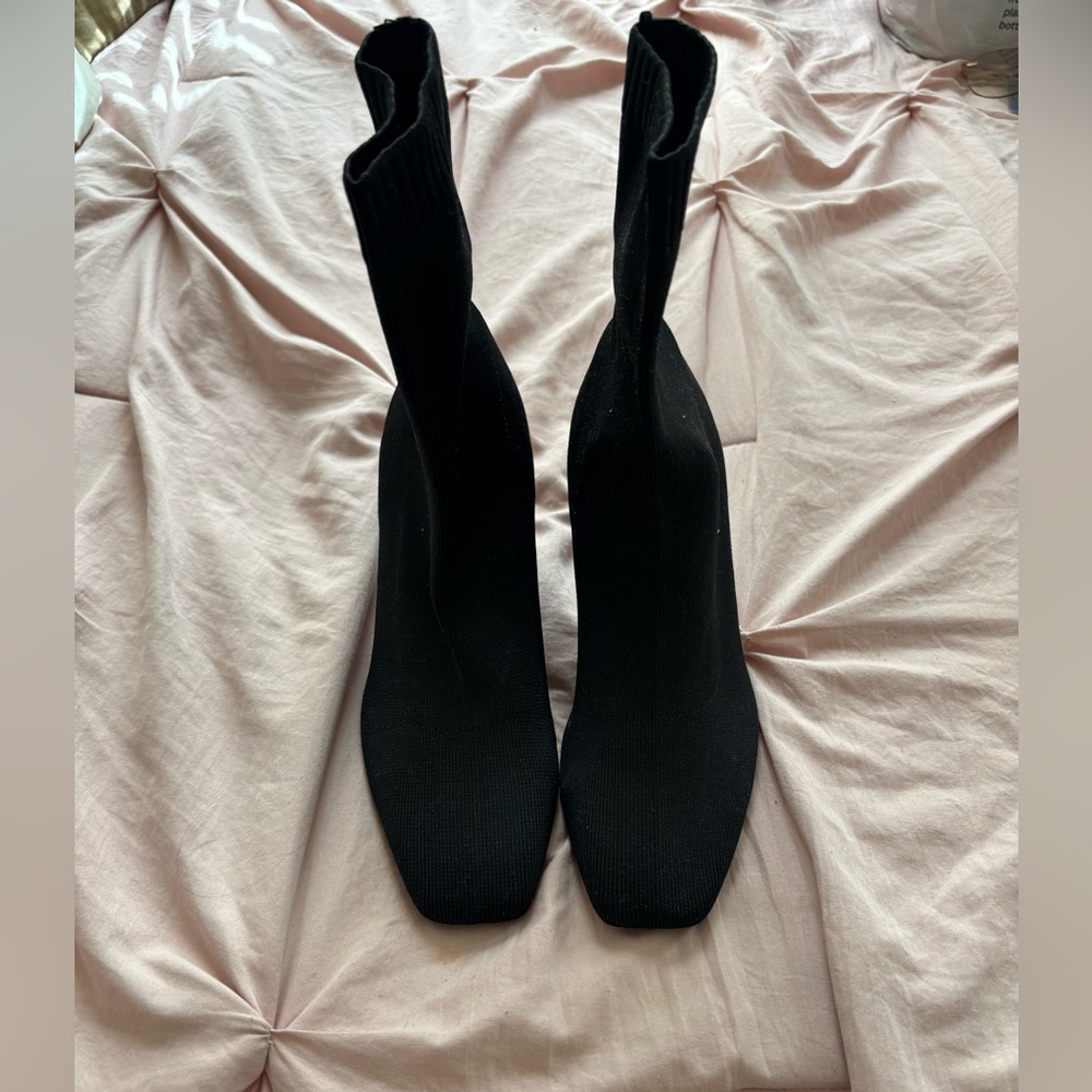 Zara Fabric Heeled Ankle Boots